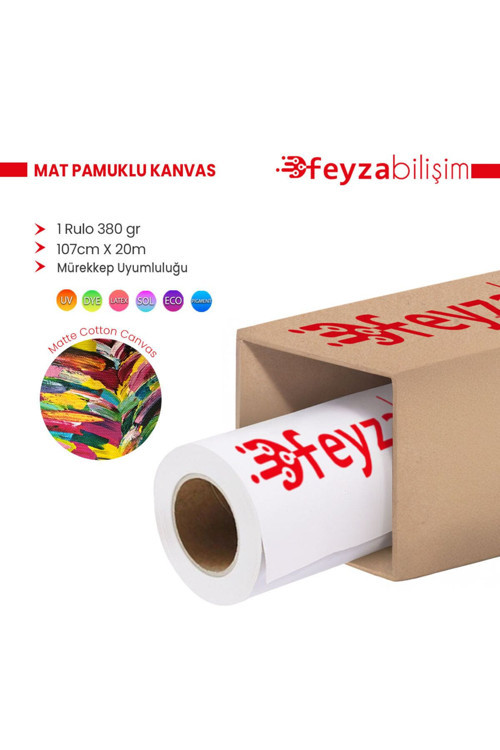® Cotton Kanvas Matt % 100 Pamuk Tuval 380Gr Pigmet Ve Dye İç Mekan 107Cmx 20 Mt (1 Rulo)