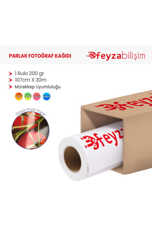 ® Microporous (Glossy) Parlak Fotoğraf Kağıdı Waterprof 200Gr 107Cm X30Mt (1 Rulo)