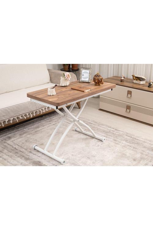 Mini Juppo Üst Tabla Mdf Urartu Oval Köşe Alt Ayak Beyaz Dışa Kıvrım