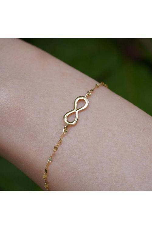 14 Ayar Altın Sonsuzluk Aynalı Zincir Bileklik