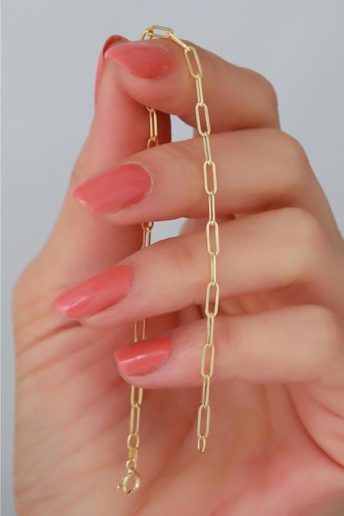 14 Ayar Altın Mini Ataş Bileklik 3 Mm