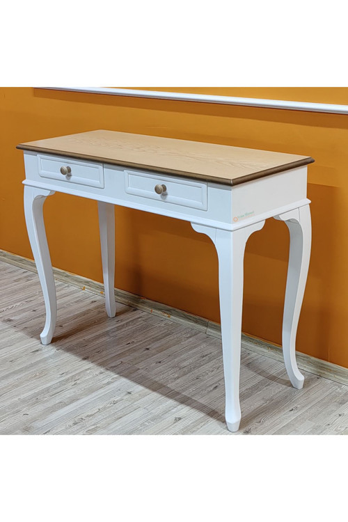 Natural Tablalı 100 Cm Çekmeceli Beyaz Lükens Dresuar