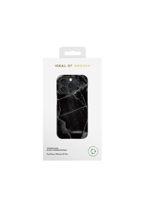 Fashion Case İphone 15 Pro Black Thunder Marble