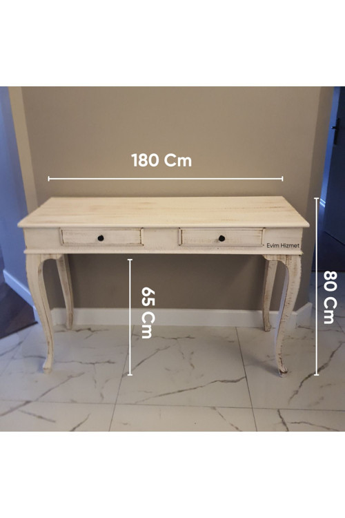 180 Cm Beyaz Eskitme Konsol - Montaj Dahil - Adrese Güvenli Teslimat
