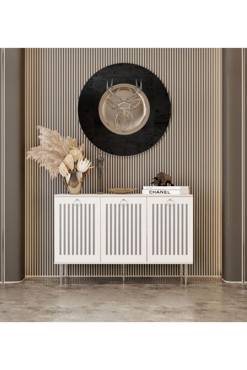 Andromeda SİLVER SERİSİ 120 cm 3 kapaklı MDF Konsol 120 x 80 x 40 cm