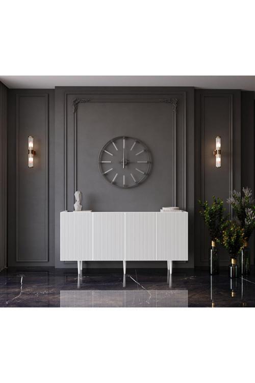 Capella Beyaz Mdf 4 Kapaklı Raflı 140 Lık Konsol