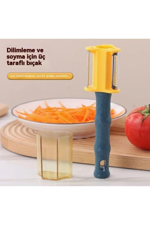 Ev Mutfağında Üçü Bir Arada Meyve Ve Sebze Soyucu