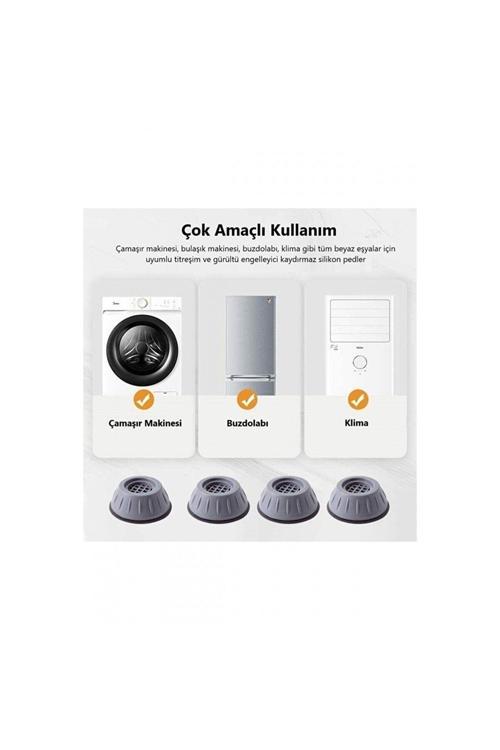 Gürültü Engelleyici Ve Kaymaz Titreşim Önleyici Kauçuk Ayak Pedleri Çamaşır Makinesi Stoper