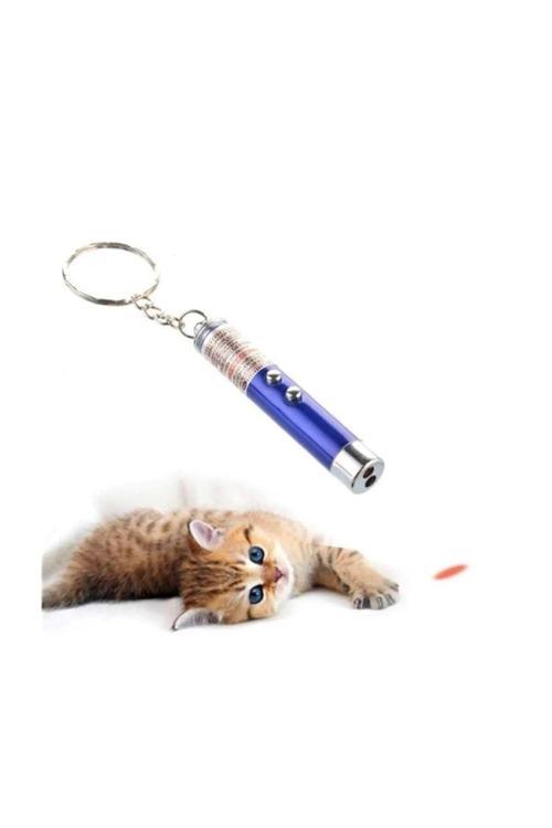 3 Fonksiyonlu Kırmızı Beyaz Işıklı Led Lazer Kedi Köpek Oyuncak Anahtarlık