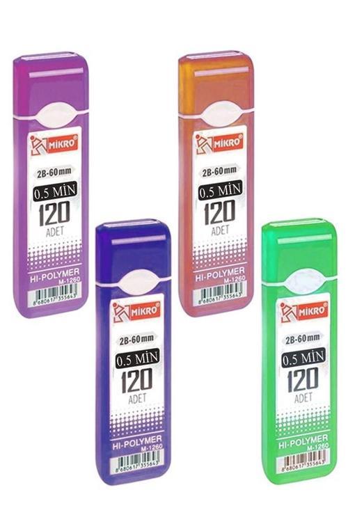 Kalem Ucu 120 li 0.5 mm 2B 4 Paket Çoklu Versatil Kalem Uç Mekanik Uçlu Otomatik Kurşun Mikro Kalem Ucu 60 mm Yumuşak