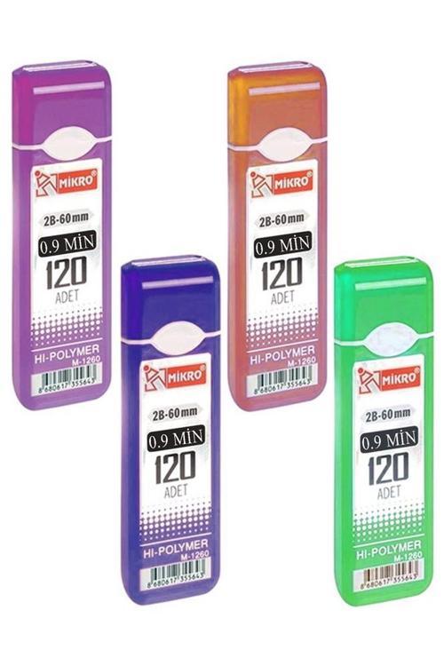 Kalem Ucu 120 li 0.9 mm 2B 4 Paket Çoklu Versatil Kalem Uç Mekanik Uçlu Otomatik Kurşun Mikro Kalem Ucu 60 mm Yumuşak