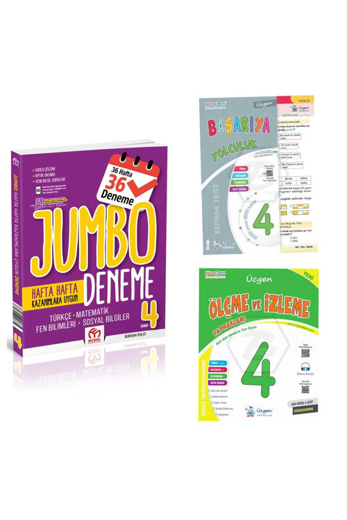 Model 4.Sınıf Jumbo Tüm Dersler Deneme Ve Üçgen Yayınları Deneme + Tüm Dersler Yaprak Test