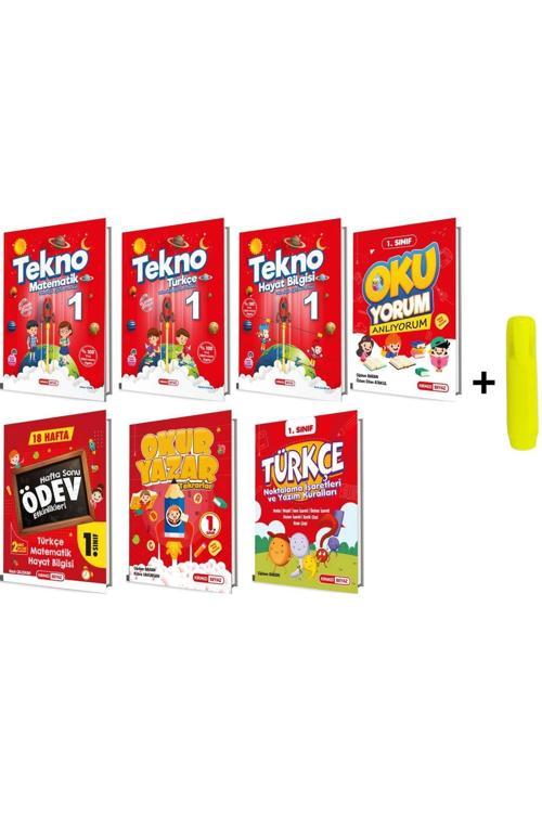 Kırmızı Beyaz Yayınları Kırmızı Beyaz Tekno 1.Sınıf 2.Dönem Tüm Dersler 7'Li Set
