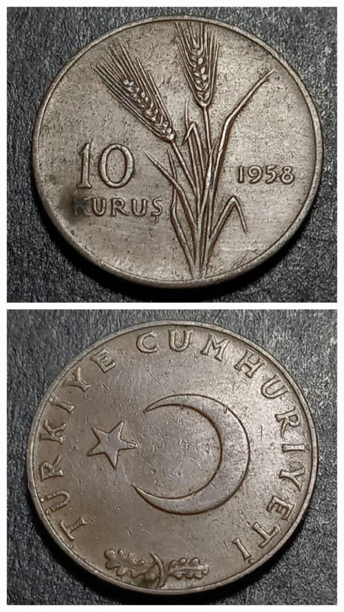 399636756d6dc80796 10Kuruş 1958 ÇÇT eski madeni para