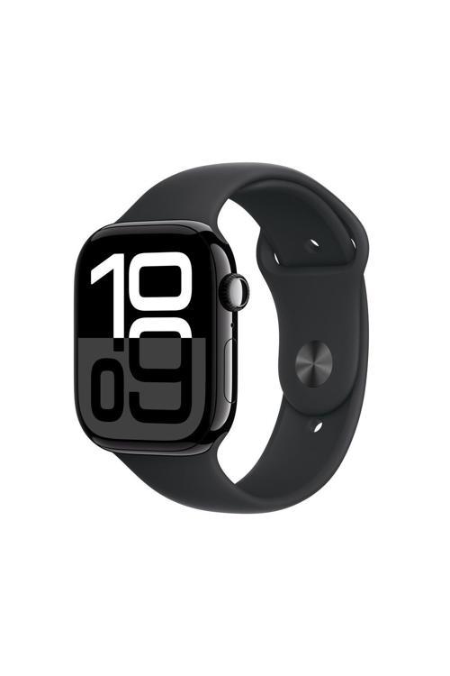 Watch Series 10 GPS 46mm Simsiyah Alüminyum Kasa ve Siyah Spor Kordon Akıllı Saat M-L (Apple Türkiye Garantili)
