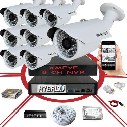 8' li 5 MP 1940P Sensör 6 Megapiksel Sony Lens Metal Kasa IP Güvenlik Kamerası Seti_BS 748IP