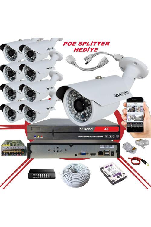 9' lu 5 MP 1940P Sensör 6 Megapiksel Sony Lens Metal Kasa IP Güvenlik Kamerası Seti_BS 748IP