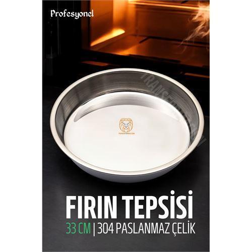 Çelik Fırın Tepsisi 33 cm 304 Paslanmaz Çelik