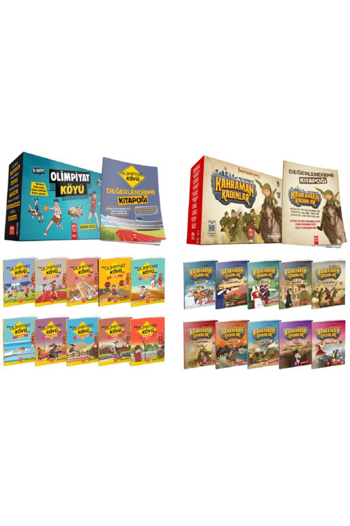 Model Çocuk - 3.Sınıf Ve 4.Sınıf Olimpiyat Köyü + Kahraman Kadınlar Hikaye Setleri (2 Kitap Set)