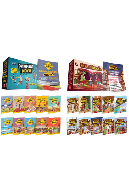 Model Çocuk - 3.Sınıf Ve 4.Sınıf Olimpiyat Köyü + Hacivatım Karagözüm Hikaye Setleri (2 Kitap Set)
