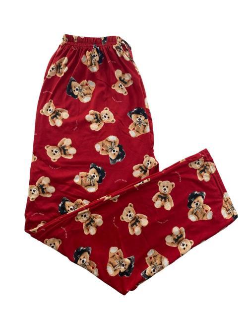 Kadın Ayıcık Desenli Pijama Altı Milan -003