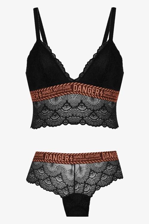 Koza Danger Yazılı Süngerli Bralet Takım - 80227