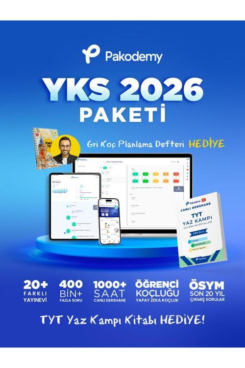 Pakodemy Yks 2026 Paketi (Canlı Ders, 400.000 Soru, Yapay Zeka Ile Öğrenme)