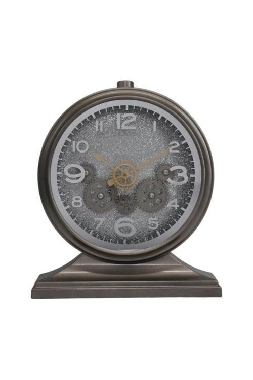 Efe Mark Premium Serisi Modern Kadranlı Döner Çarklı 32x28 CM Ev ve Ofis Masa ve Duvar Saati Roma Rakamlı Harita Baskılı