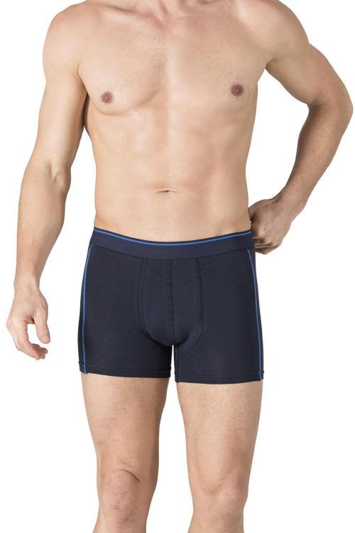 Erkek Penye Likralı Pamuklu Boxer | Lacivert K11314