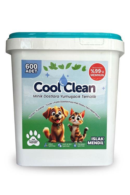 CoolClean - %100 Doğal Evcil Hayvan Temizlik Islak Havlusu | Parfümsüz – Alkolsüz – 600’Lü Kova Islak Mendil