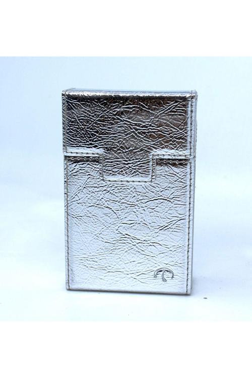 Deri Sigara Kutusu - Large Boy/ Gümüş