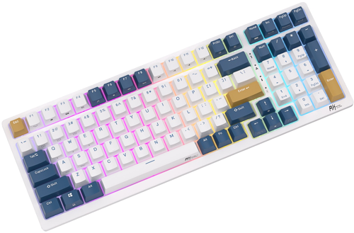 RK98 Beyaz-Mavi RGB Kablosuz US Gaming Klavye