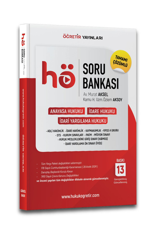 2025 Anayasa Hukuku - Idare Hukuku -İdari Yargılama Hukuku Hakimlik Kaymakamlık Hmgs