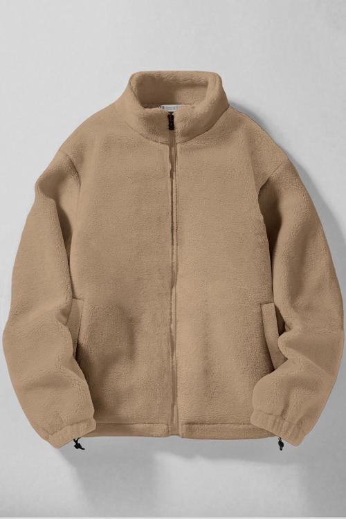 Erkek Alaska Regular Peluş Sherpa Kışlık  Tam Fermuarlı Polar Sweatshirt