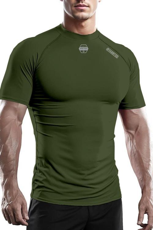 Erkek Premium Nefes Alabilen Hızlı Kuruma Koşu Fitness Reflektör Armalı Spor T-shirt