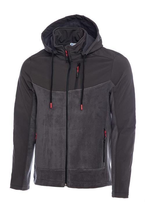 Erkek Çıkarılabilir Kapüşonlu Softshell/Polar Garnili Spor Ceket