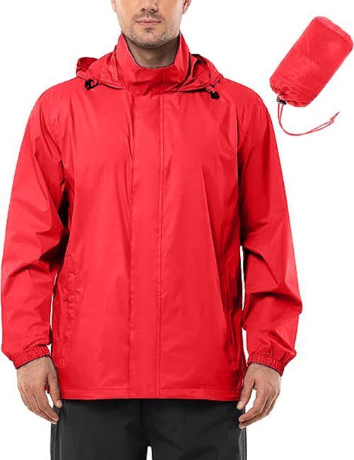 Erkek Pro Hafif Kapüşon Yakada Gizli İç Astarlı Kolay Paket Rüzgarlık Yağmurluk