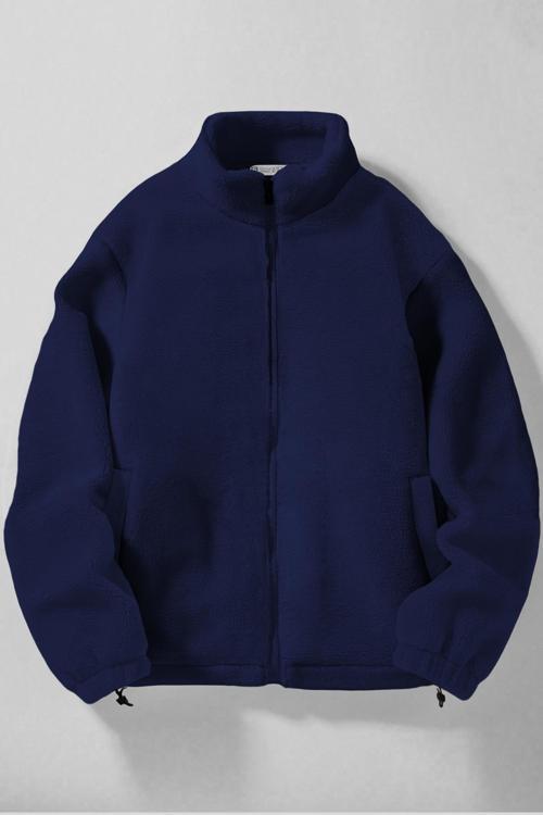 Erkek Alaska Regular Peluş Sherpa Kışlık  Tam Fermuarlı Polar Sweatshirt