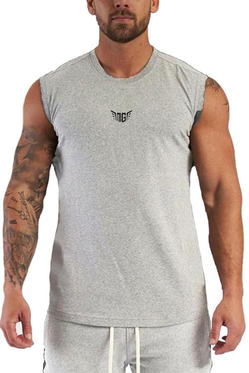 Erkek Nem Emici Hızlı Kuruma Atletik Teknik Performans Sporcu Sıfır Kol T-shirt