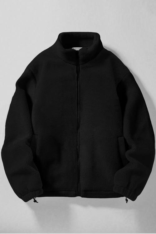 Erkek Alaska Regular Peluş Sherpa Kışlık  Tam Fermuarlı Polar Sweatshirt