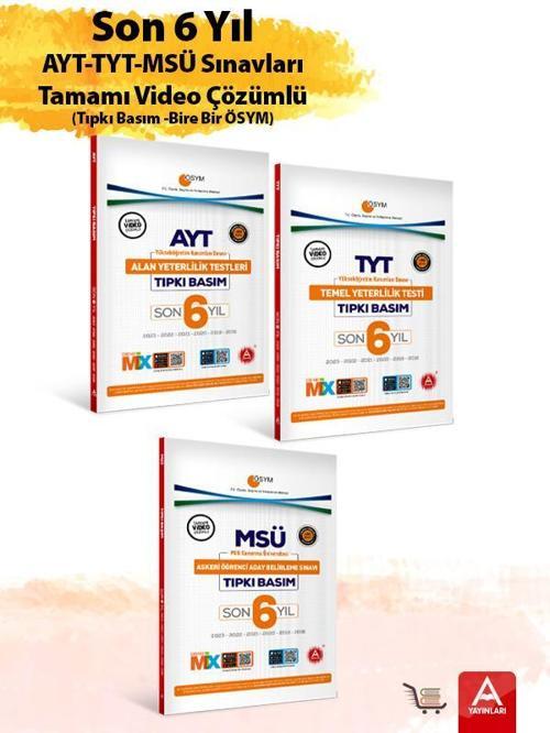 Son 6 Yılın TYT-AYT-MSÜ Çıkmış Sorular Seti Bire Bir ÖSYM Tamamı Video Çözümlü