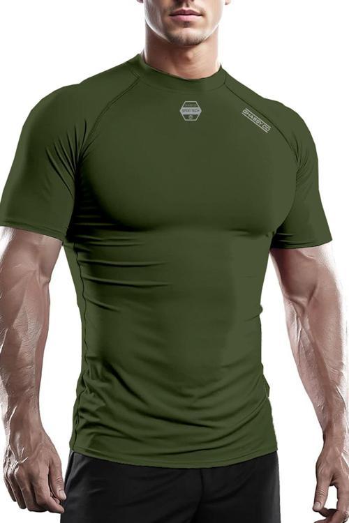 Erkek Premium Nefes Alabilen Hızlı Kuruma Koşu Fitness Reflektör Armalı Spor T-shirt