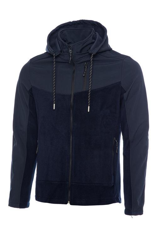 Erkek Çıkarılabilir Kapüşonlu Softshell/Polar Garnili Spor Ceket