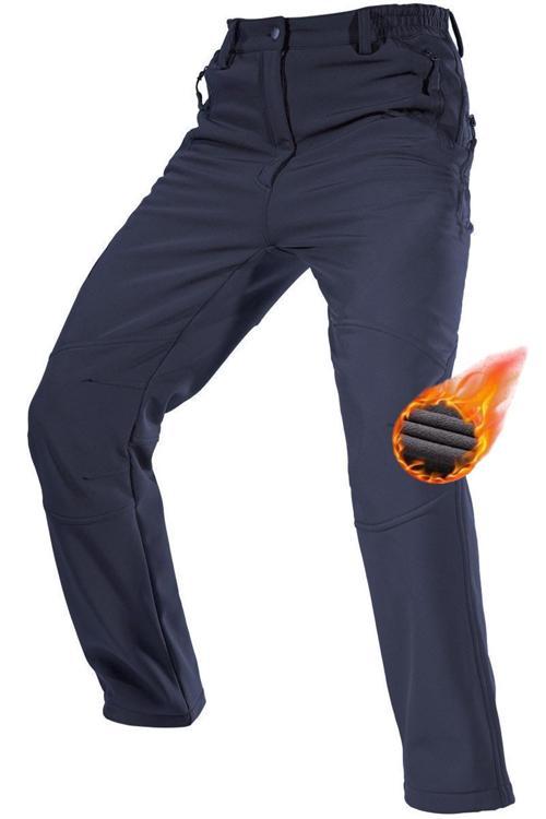 Erkek Çift Katmanlı Ultra Kalın Kışlık Kayak Motorcu Outdoor Softshell Pantolon
