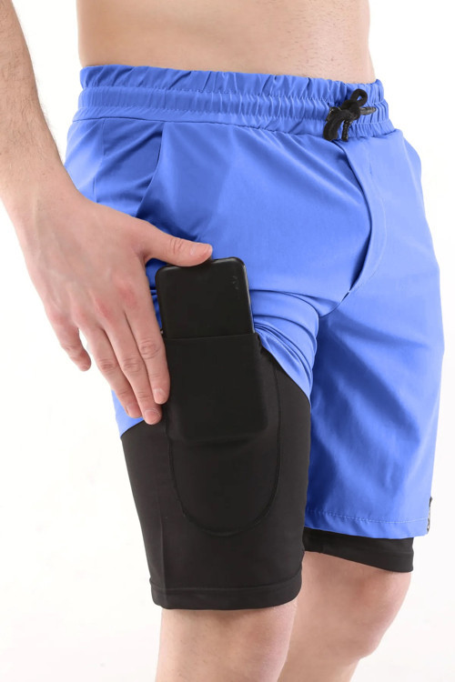 Ghassy Co Erkek Running Hızlı Kuruma Micropolyester Arka Fermuar Cepli ve Havlu Halkalı Antrenman Futbol Fitness Kısa Taytlı Şort