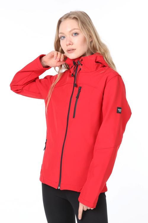 Kadın Su Rüzgar Geçirmez Softshell Mavi Spor Mont