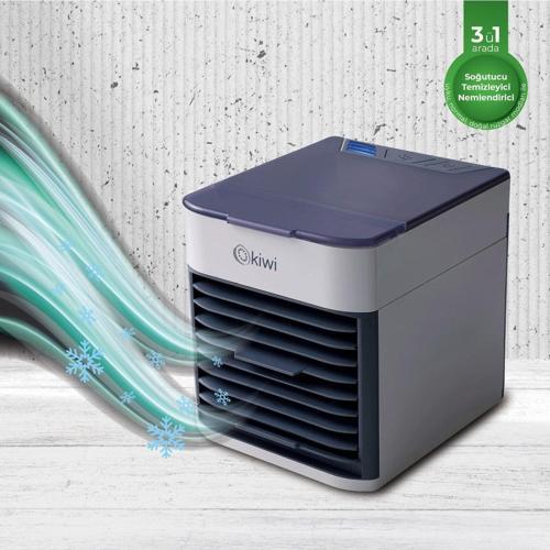 KFAN-7613 3'ü 1 Arada Portatif Led Işıklı İyonizer Hava Soğutucu Nemlendirici ve Temizleyici