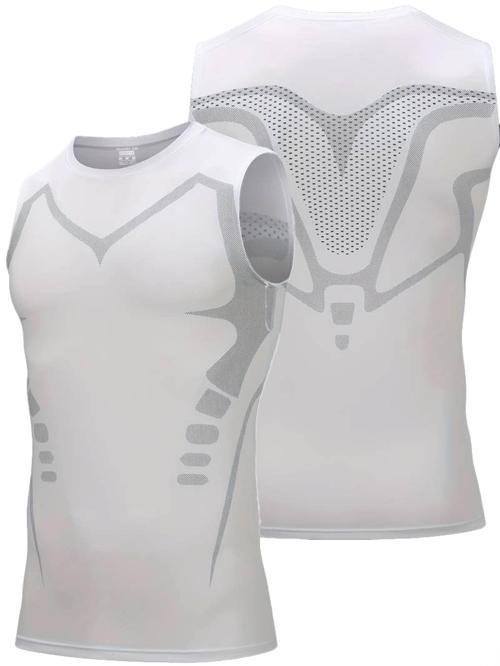 Erkek Fitness Hızlı Kuruma Nefes Alabilen Çapraz Daraltma Tipi Kolsuz Spor T-shirt