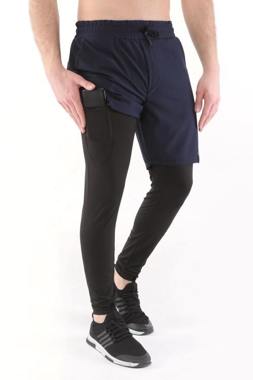 Erkek Running Compression Hızlı Kuruma Micropoly Halısaha Antrenman Gym Fitness Koşu Uzun Taytlı Şort