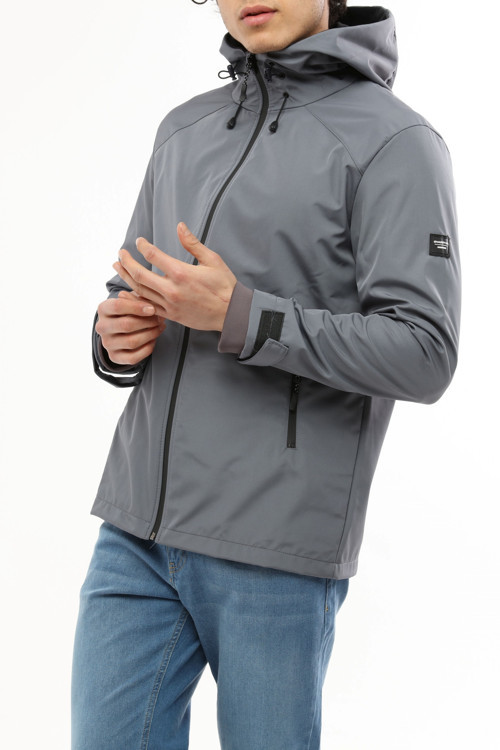 Erkek Rüzgarlık/Yağmurluk Outdoor Omuz Detaylı Mevsimlik Füme Spor Ceket